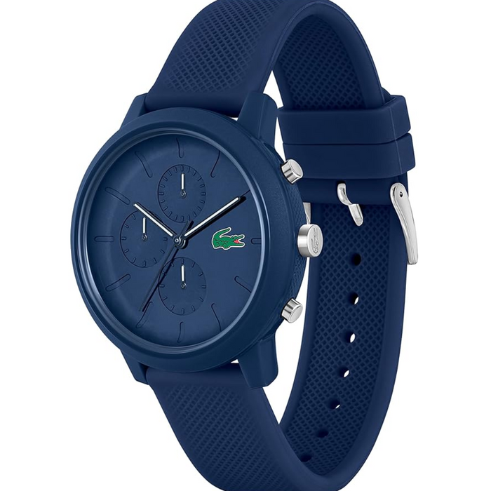 Lacoste 12.12 Navy Silicone Chronograph Men's Watch 20112244 - Authentic
