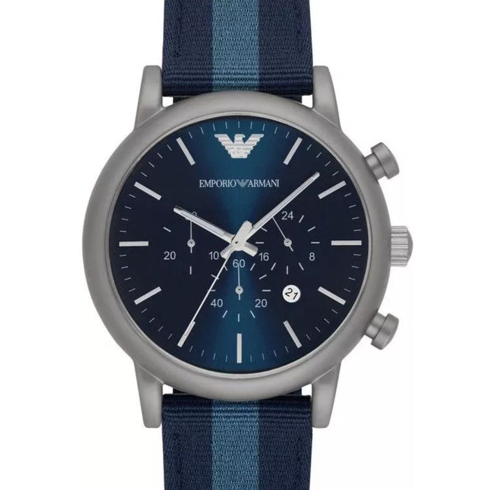 Emporio Armani Luigi Navy Blue Dial Men's Chronograph Watch AR1949 - Authentic
