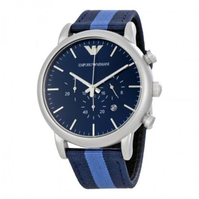 Emporio Armani Luigi Navy Blue Dial Men's Chronograph Watch AR1949 - Authentic