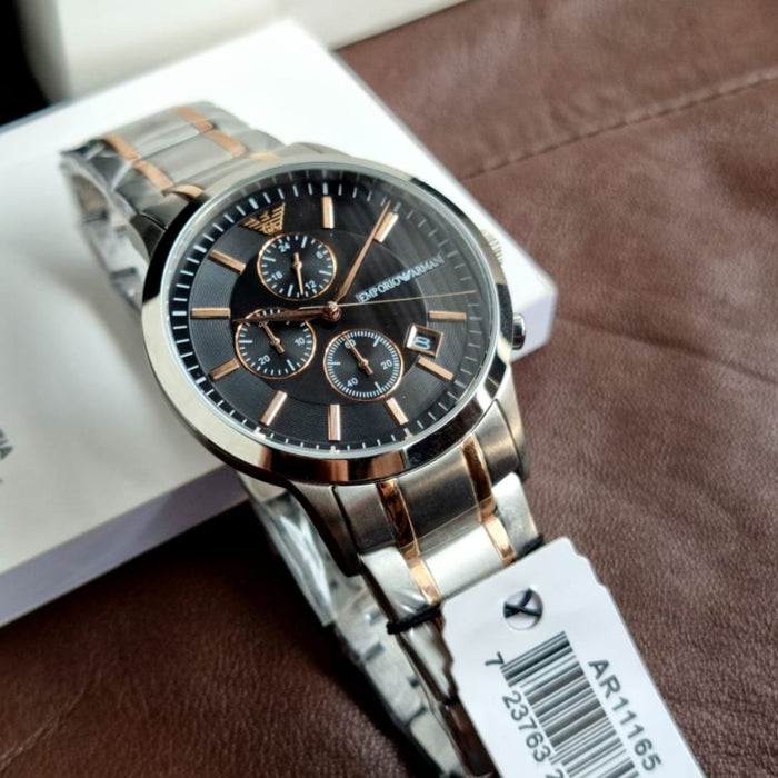 Emporio Armani Men’s Analogue Quartz Stainless Steel Black Dial 43mm Watch AR11165 Authentic