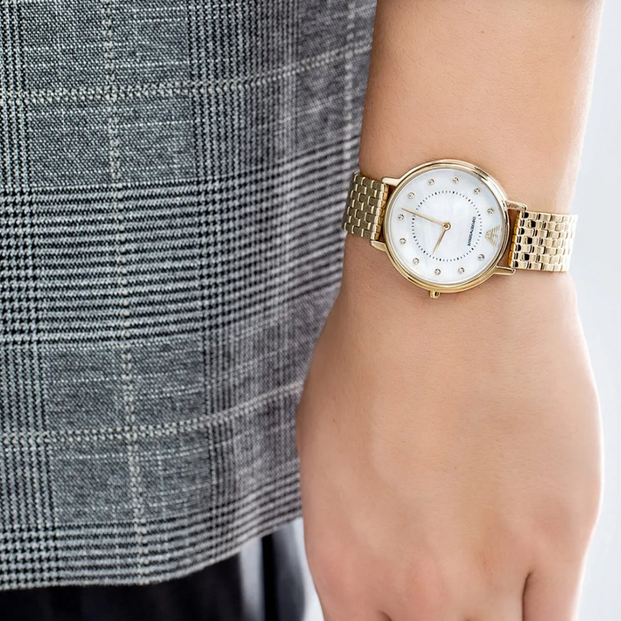 Emporio Armani Women's Two-Hand Gold-Tone Stainless Steel kappa Watch - AR11007 - Authentic