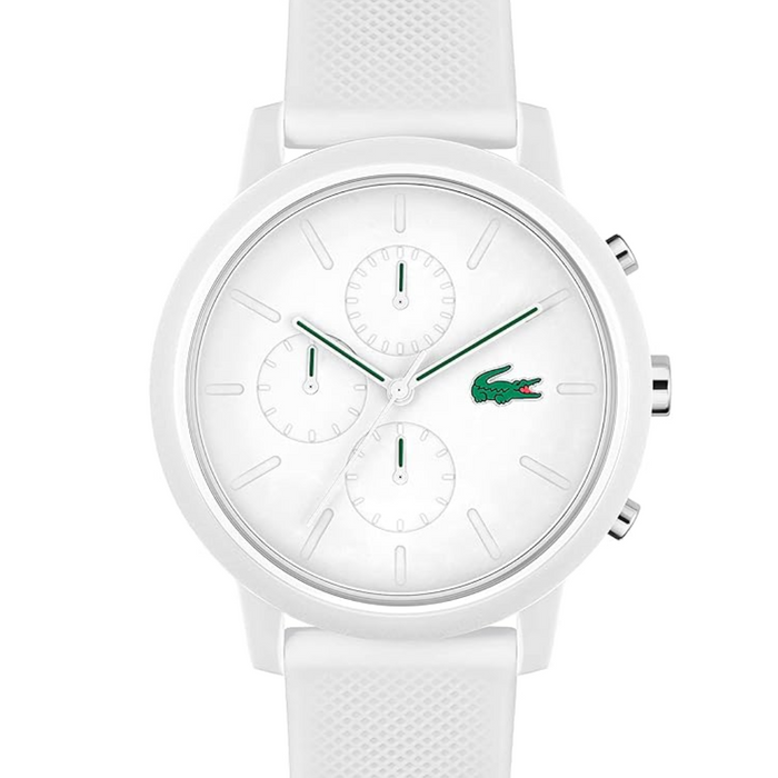 Lacoste 12.12 White Silicone Chronograph Men's Watch 2011246 - Authentic
