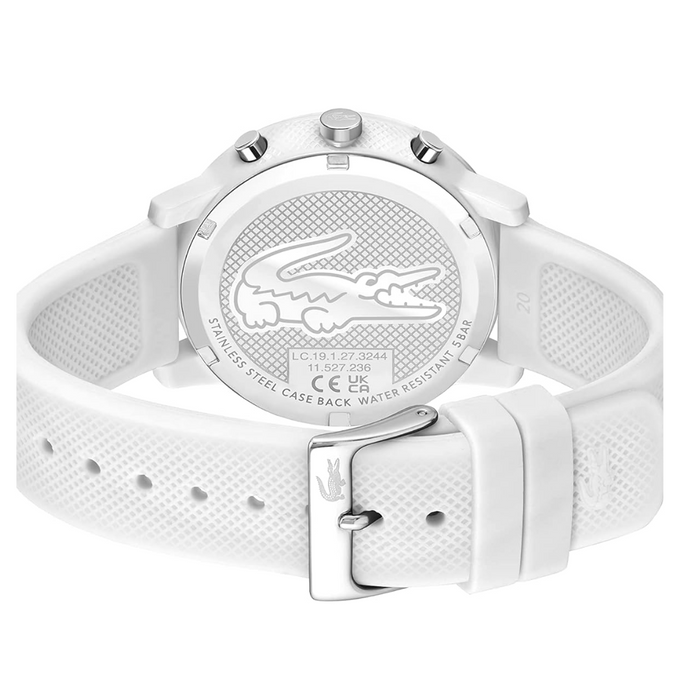 Lacoste 12.12 White Silicone Chronograph Men's Watch 2011246 - Authentic