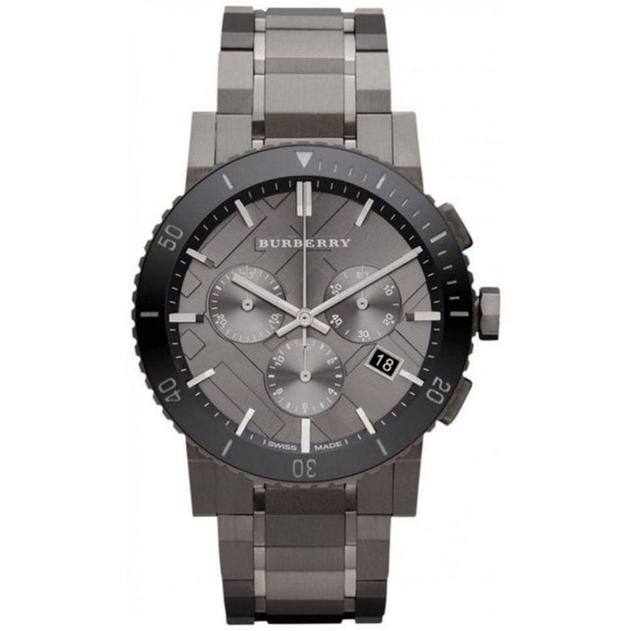 Burberry Gunmetal Chronograph Stainless Steel Men Watch - BU9381 - Authentic