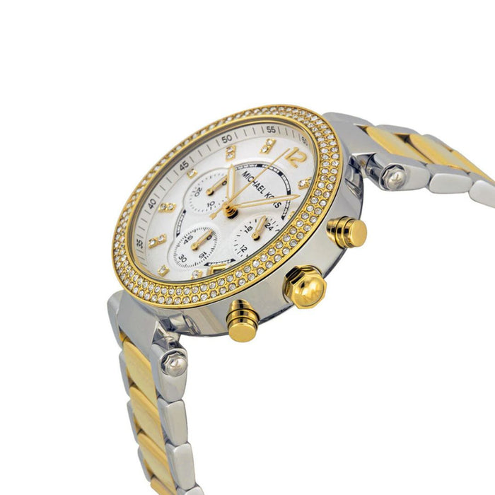 Michael Kors Parker Glitz Silver Dial Two-tone Ladies Watch MK5626 Authentic