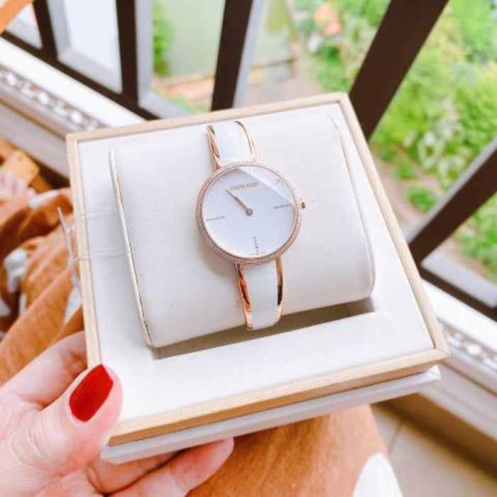 Calvin Klein Seduce White Rose Gold Women's Watch - k4e2nx1t - Authentic