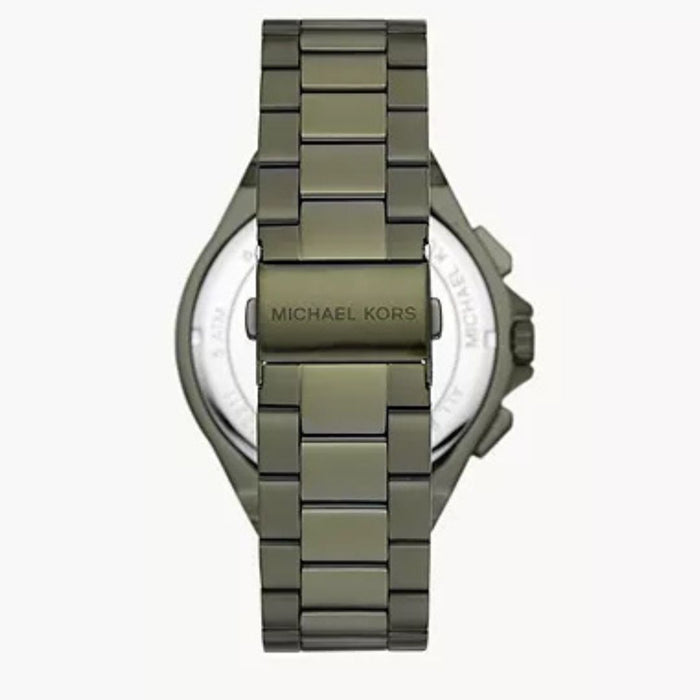 Michael Kors Lennox Chronograph Olive Stainless Steel Watch - MK9103 Authentic