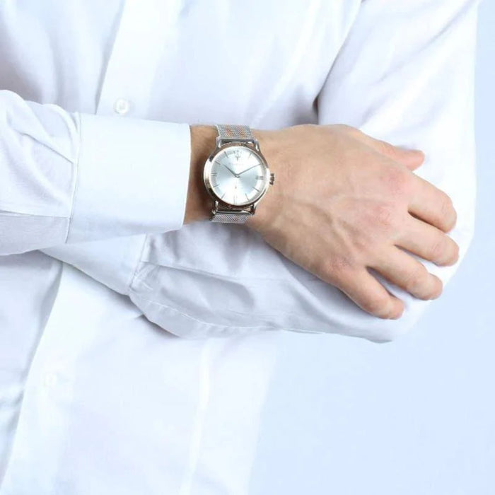 Maserati Epoca Silver Dial Two-Tone Mesh Men's Watch - R8853118005 - Authentic