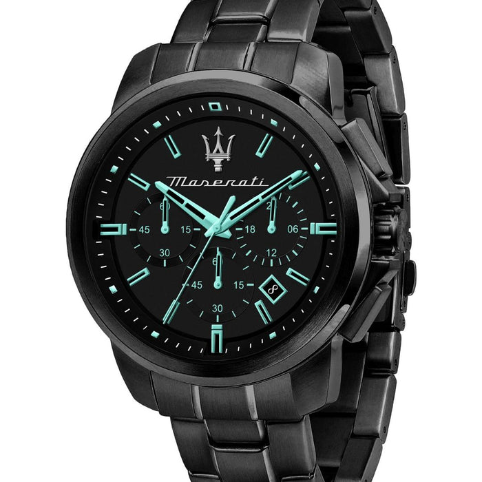 Maserati Successo Chronograph Black & Aqua - R8873644003 - Authentic