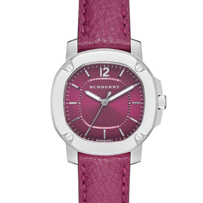 Burberry Purple Dial Watch with Textured Leather Strap BBY1715 - Authentic