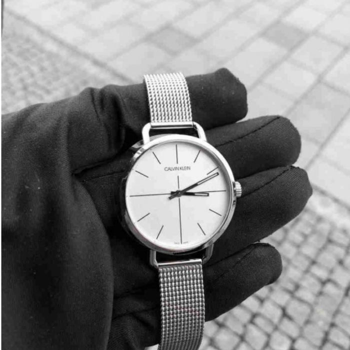 Calvin Klein Rise Silver Mesh Unisex Watch - K7B23126 - Authentic