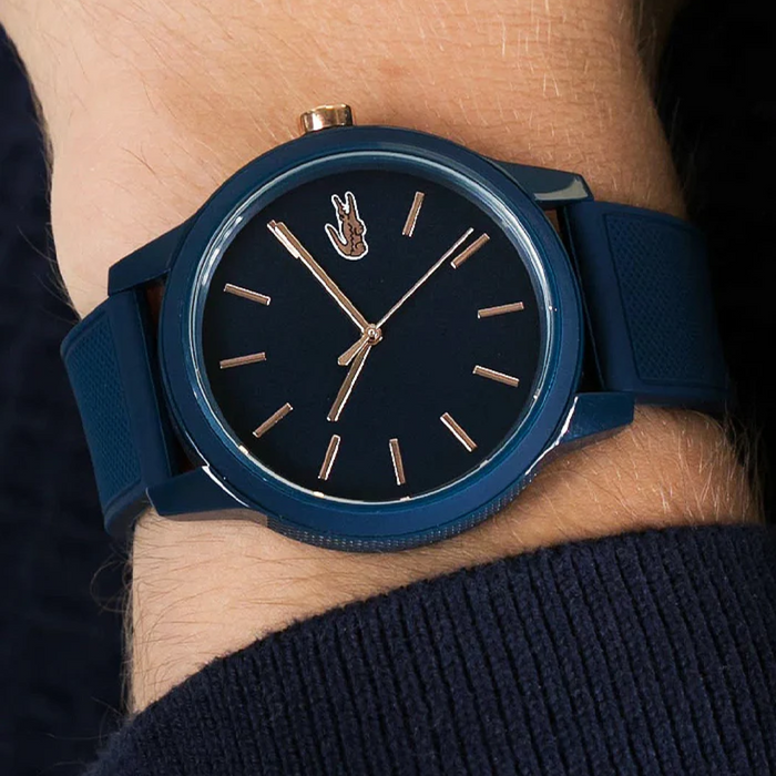 Lacoste Men'S Blue Dial Blue Silicone Watch - 2011011 - Authentic