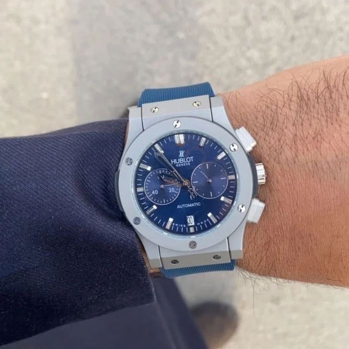 Hublot Classic Fusion titanium Blue Chronograph