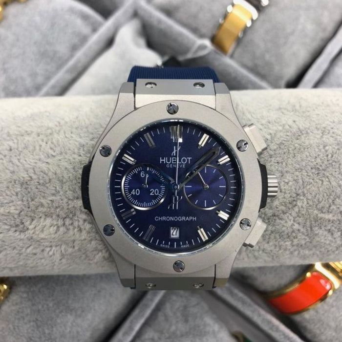 Hublot Classic Fusion titanium Blue Chronograph