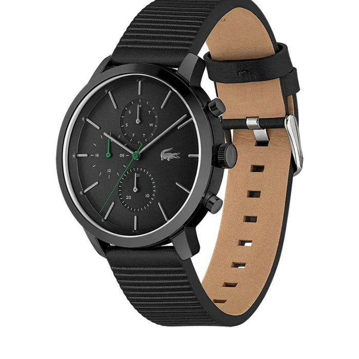 Lacoste Replay Black Leather Men's Multi-function Watch - 2011177 - Authentic