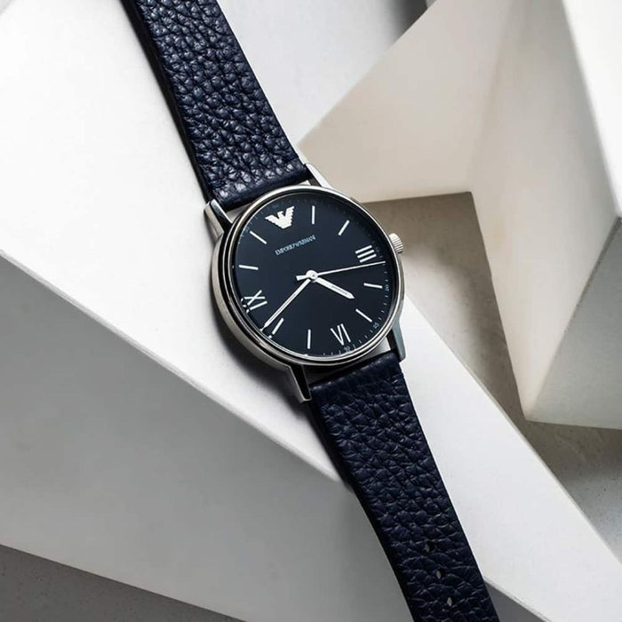 Emporio Armani Kappa Dress White Dial Two Tone NATO Strap Watch For Men AR80005 - Authentic