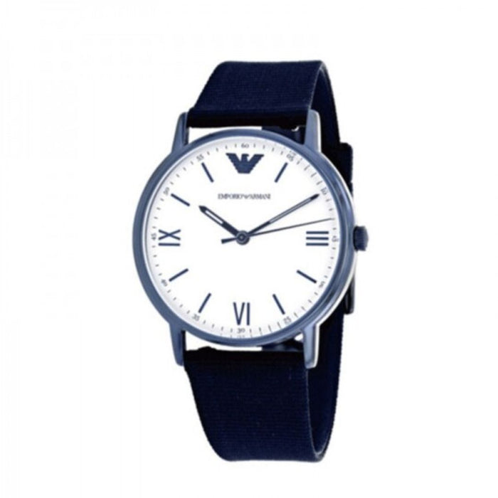 Emporio Armani Kappa Dress White Dial Two Tone NATO Strap Watch For Men AR80005 - Authentic