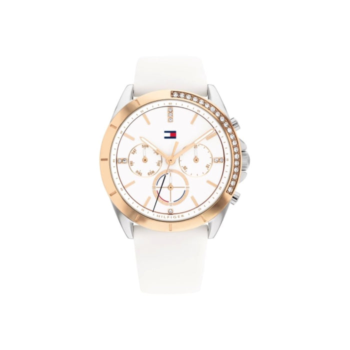 Tommy Hilfiger Kennedy 1782388 White Dial White Silicone Strap - Authentic