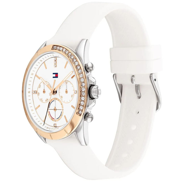 Tommy Hilfiger Kennedy 1782388 White Dial White Silicone Strap - Authentic