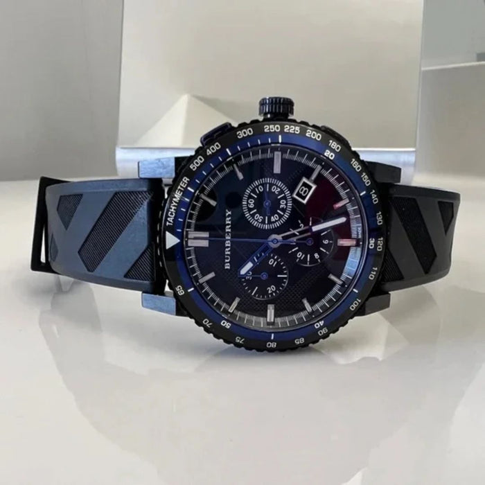 Burberry Chronograph Black & Blue Sport Watch - BU9806 - Authentic