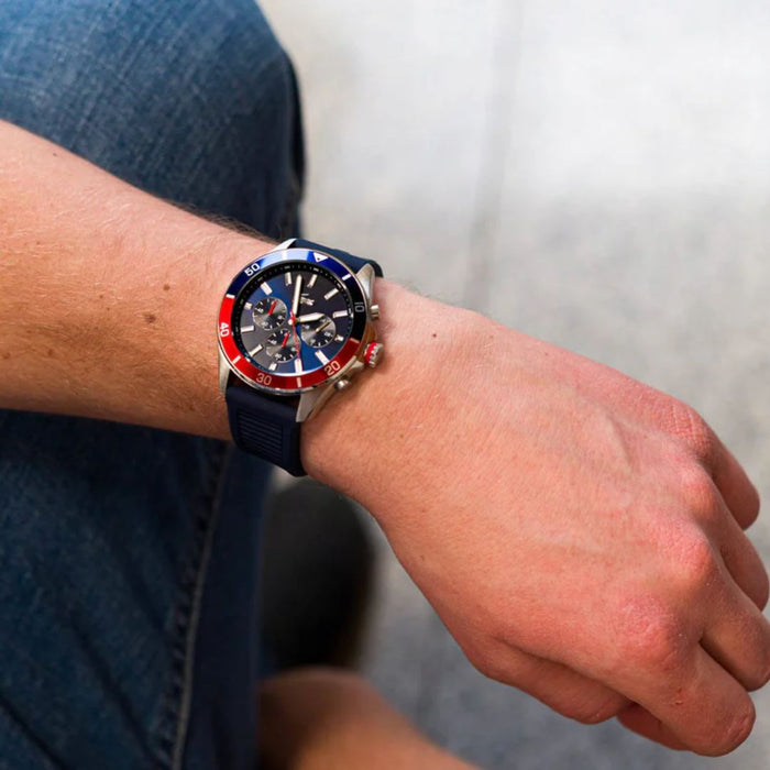 Lacoste Blue Silicone Band Men's Chronograph Watch 2011154 - Authentic