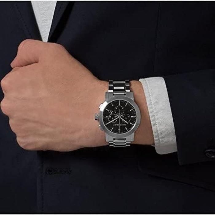 Burberry Stainless Steel Black Chronograph Watch BU9351 - Authentic