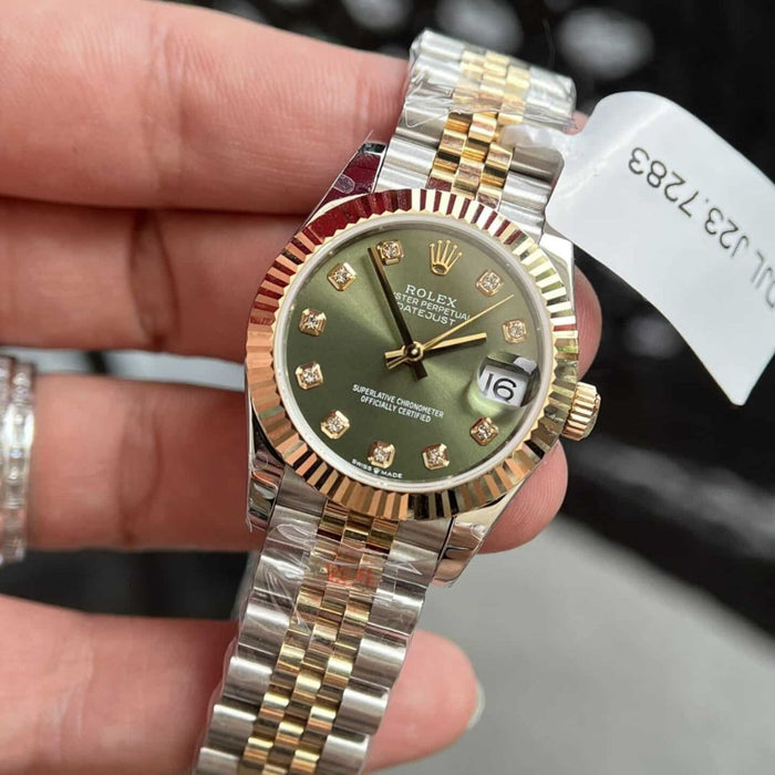 ROLEX DATEJUST YELLOW GOLD CAPPED OLIVE-GREEN DIAL 31MM