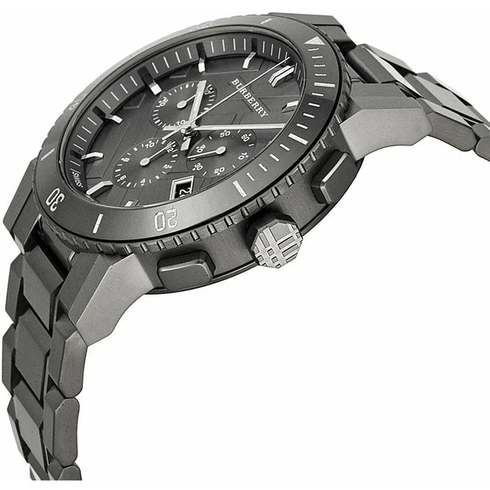 Burberry Gunmetal Chronograph Stainless Steel Men Watch - BU9381 - Authentic