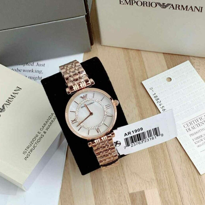 Emporio Armani Women's Two-Hand Rose Gold-Tone Stainless Steel Watch - AR1909