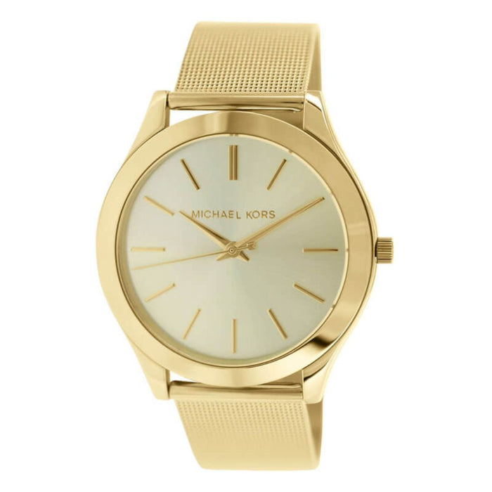 Michael Kors Women's Quartz Gold Stainless Steel Champagne Dial 43mm Mk 3282 Authentic
