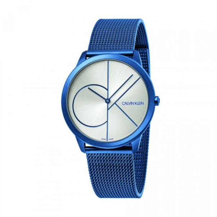 Calvin Klein Minimal Bold – Blue Mesh with Silver Dial - K3m51t56 - Authentic