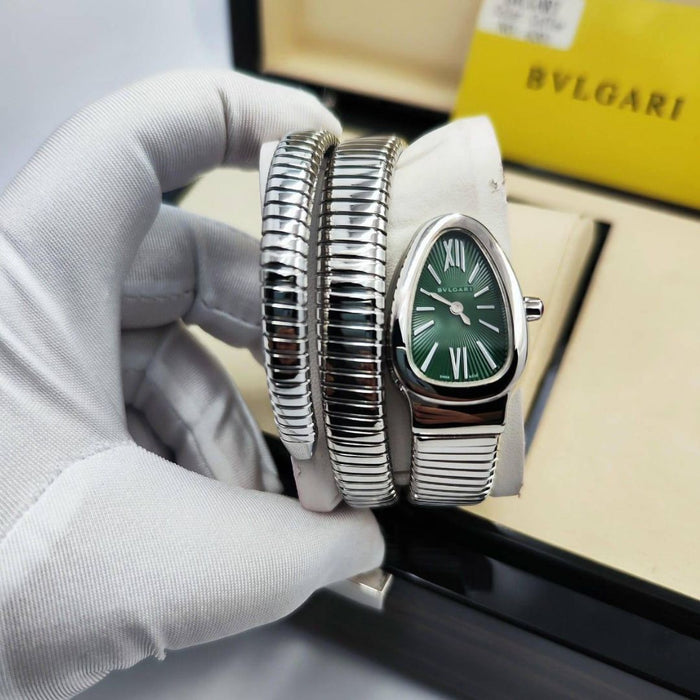 Bvlgari Tubogas 35 mm Silver Green Dial