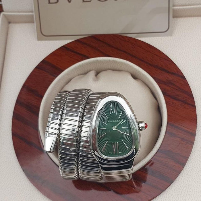 Bvlgari Tubogas 35 mm Silver Green Dial