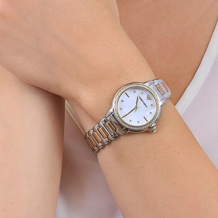 Emporio Armani Two Tone Analogue Mia Watch AR11524 - Authentic