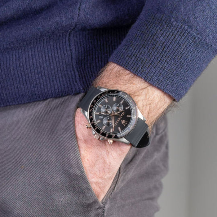 Maserati Successo Chronograph Black & Rose Gold - R8871640002 - Authentic