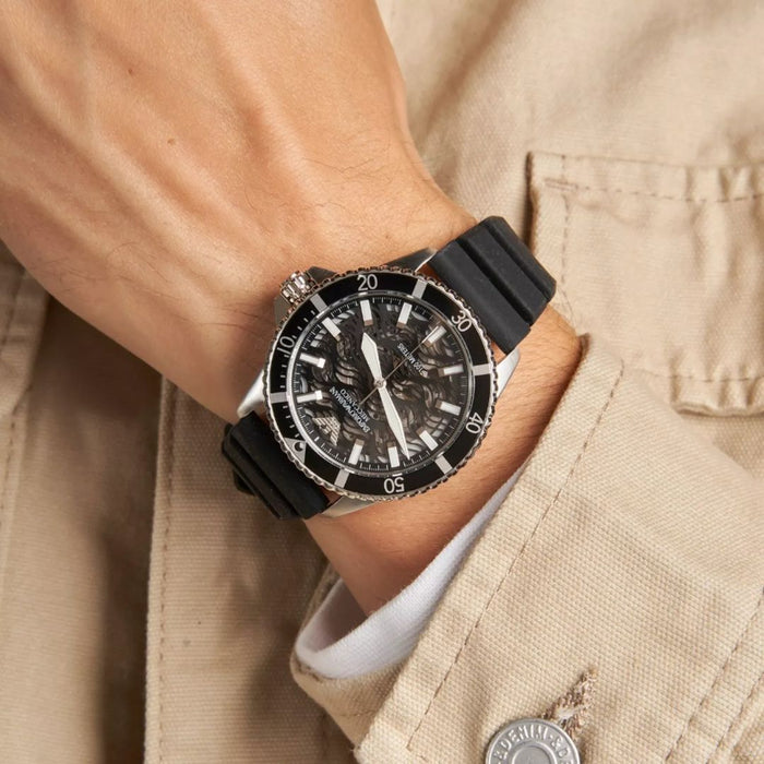 Emporio Armani Automatic Black Silicone Watch AR60062 - Authentic