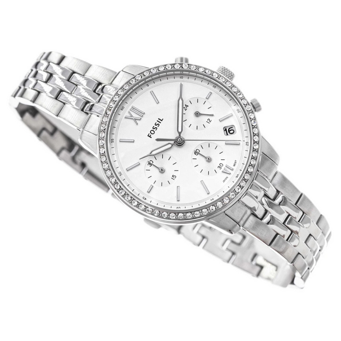 Fossil Neutra Silver Chronograph Dial Stainless Steel Bracelet Authentic