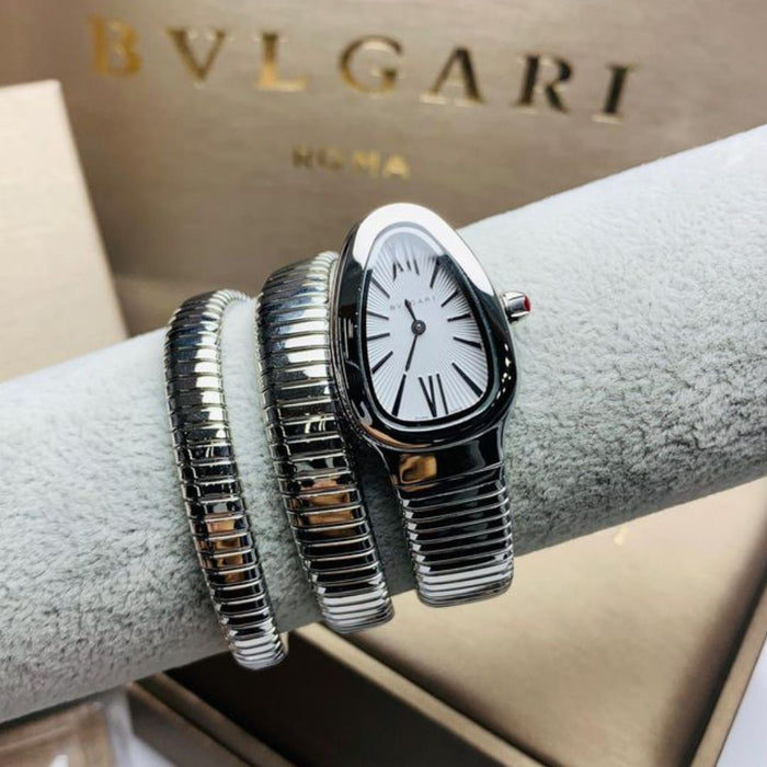 Bvlgari Tubogas 35 mm Silver White Dial