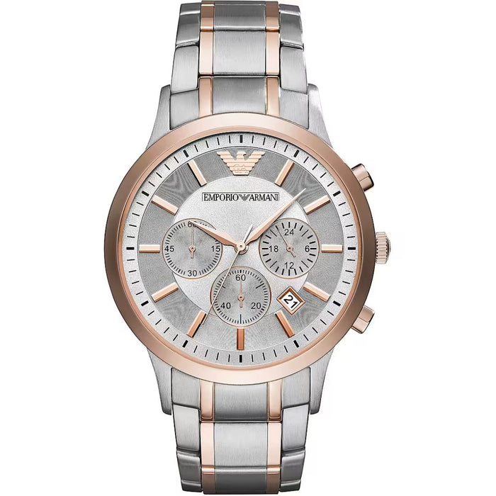 Emporio Armani Men's Quartz Stainless Steel Black Dial 43mm Watch AR11077- Authentic