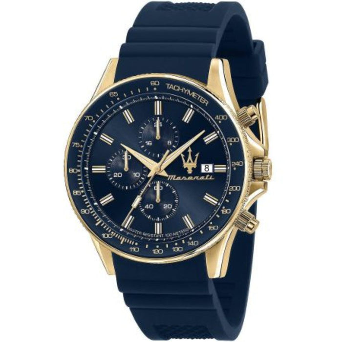 Maserati Successo Chronograph Blue & Gold Watch – R8871640004 - Authentic