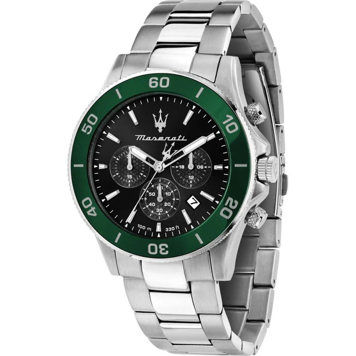 Maserati Sfida Chronograph Silver & Green - R8873600008 - Authentic