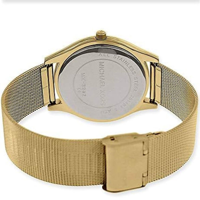 Michael Kors Women's Quartz Gold Stainless Steel Champagne Dial 43mm Mk 3282 Authentic
