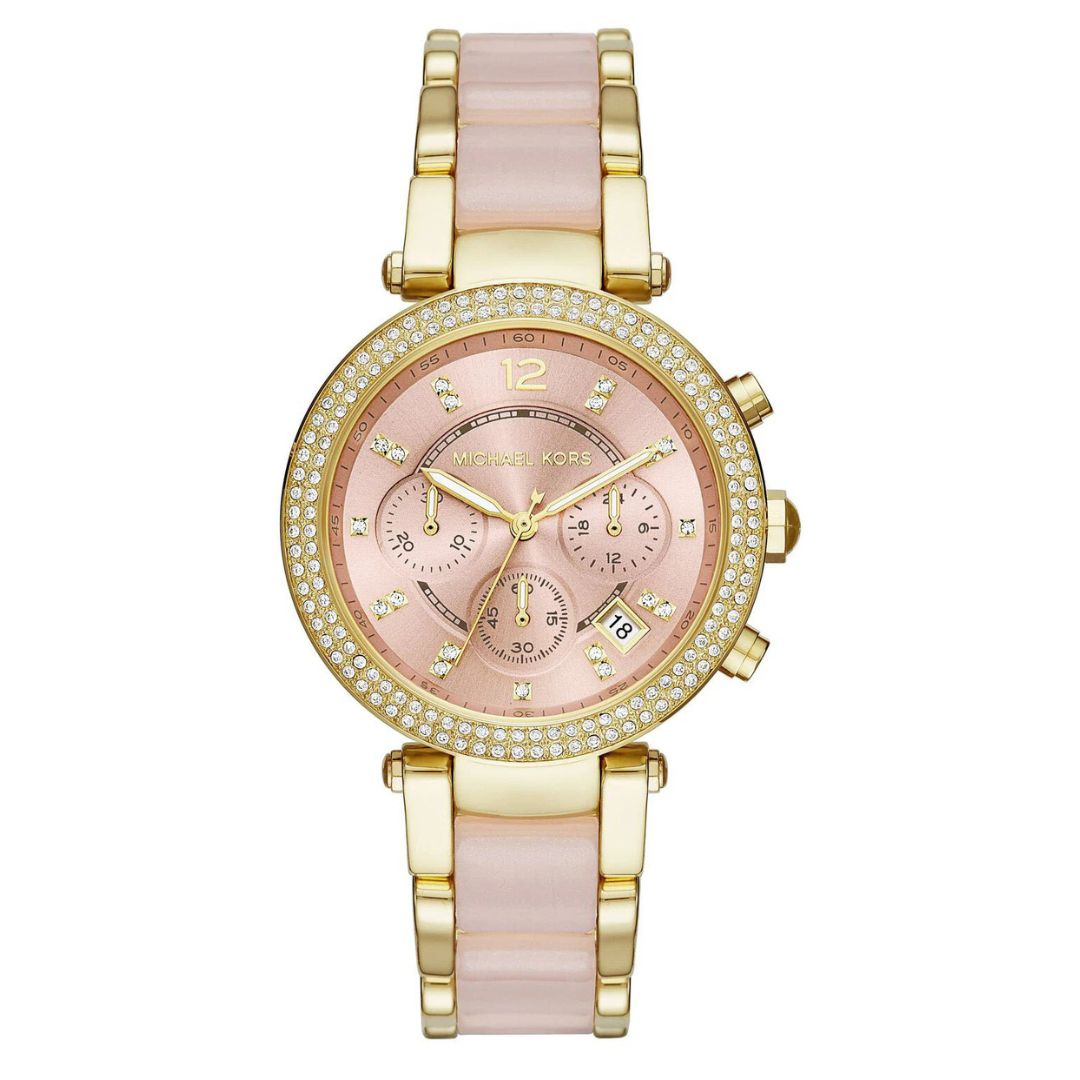 Michael Kors Women's Quartz Two Tone Stainless Steel Rose Gold Dial 39 ...