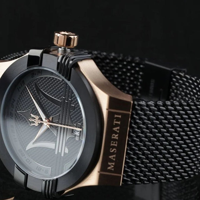 Maserati Potenza Rose Gold and Black R8853108010. - Authentic
