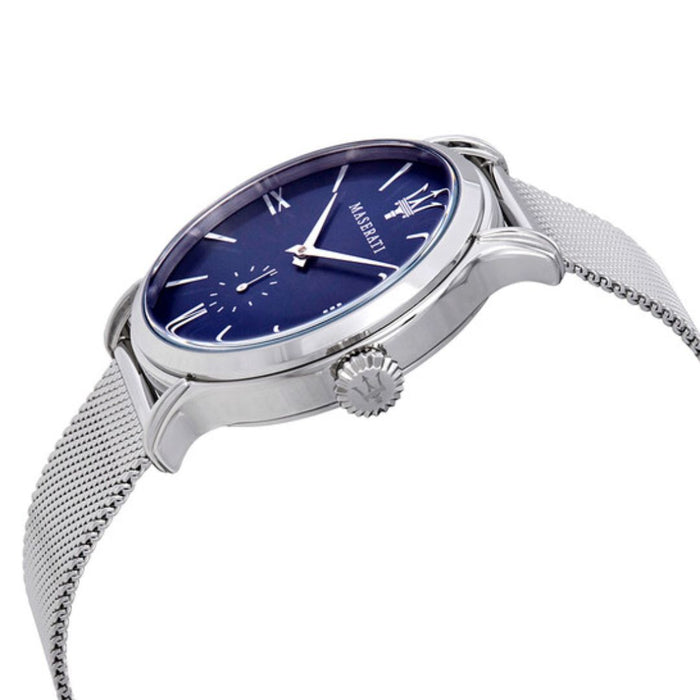Maserati Epoca Silver Mesh Watch with Blue Sunray Dial - R8853118006 - Authentic