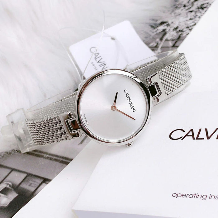 Calvin Klein Minimal Mesh Silver Women Watch - K8g23126 - Authentic