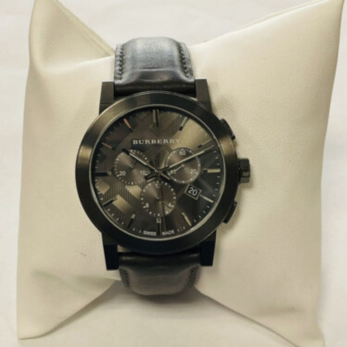 Burberry Black Chronograph Leather Watch BU9364 - Authentic