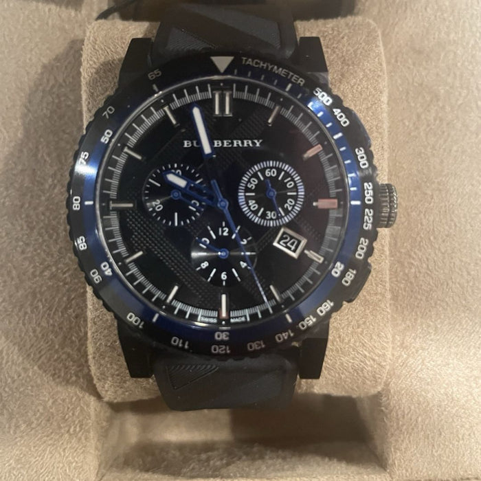 Burberry Chronograph Black & Blue Sport Watch - BU9806 - Authentic