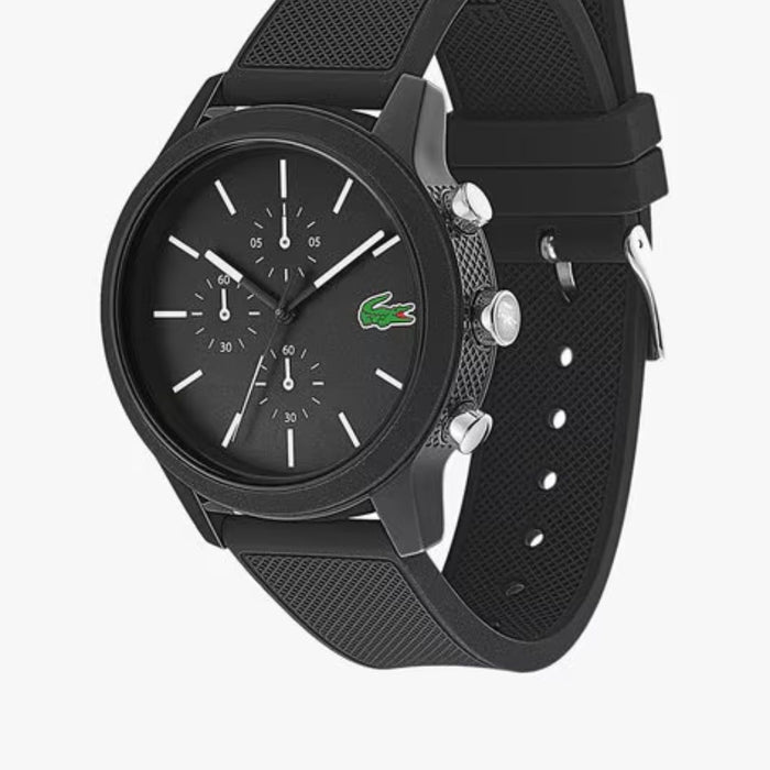 Lacoste Chronograph Quartz Watch for Men with Black Silicone Bracelet 2010972 - Authentic