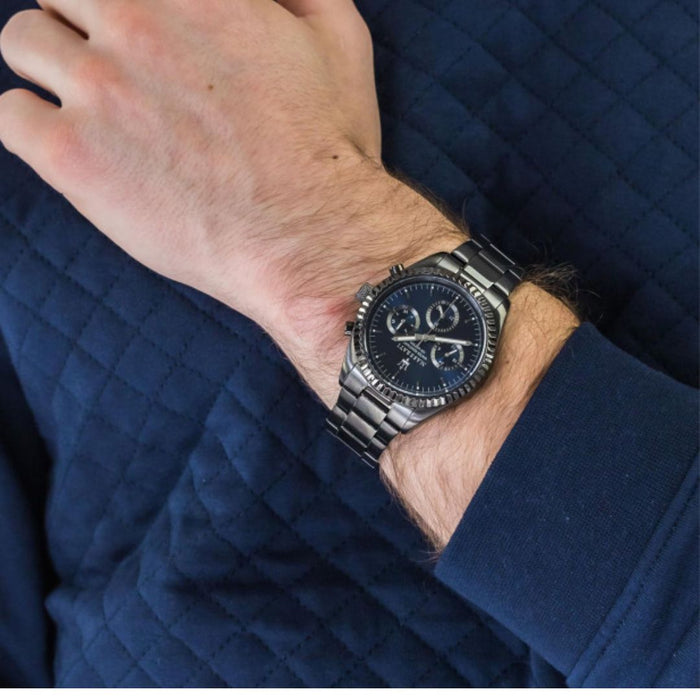 Maserati Gentleman Blue Dial Gunmetal Watch - R8853100019 - Authentic